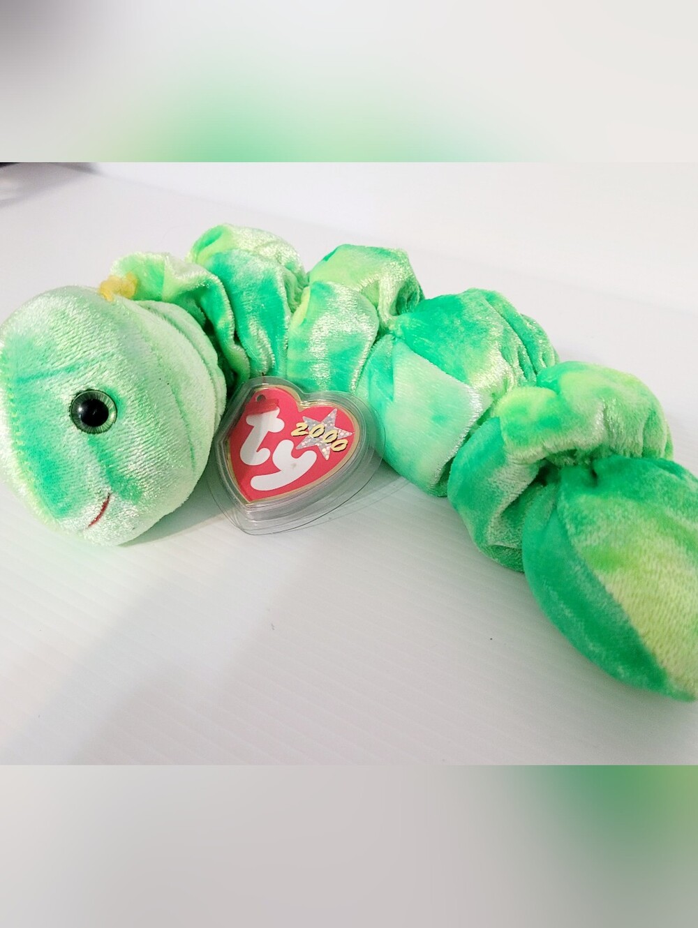 TY Beanie Babies Squirmy Worm Plush 2000 NWT Green Tie Dye Retired